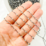 Load image into Gallery viewer, Coated Green Moonstone Oxidized Wire Chain. CMS68