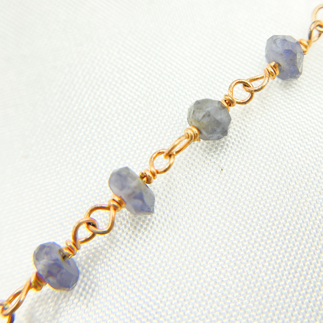 Iolite Rose Gold Plated Wire Chain. IOL4