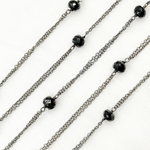 Load image into Gallery viewer, Black Spinel Double Oxidized Connected Wire Chain.