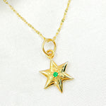 Load image into Gallery viewer, BUy Now Solid Gold Star Charm with Gemstone