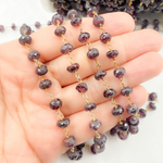 Load image into Gallery viewer, Garnet Gold Plated Wire Chain. GAR14