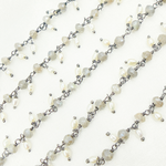 Load image into Gallery viewer, Coated Labradorite with Pearl Oxidized Wire Chain
