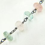 Load image into Gallery viewer, Morganite &amp; Aquamarine Oxidized Wire Chain. MRG3
