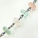 Load image into Gallery viewer, Morganite & Aquamarine Oxidized Wire Chain. MRG3