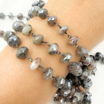 Load image into Gallery viewer, Coated Cats Eye Oxidized Wire Chain.