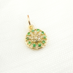 Load image into Gallery viewer, 14K Solid Gold Diamond Circle Charm. GDP471