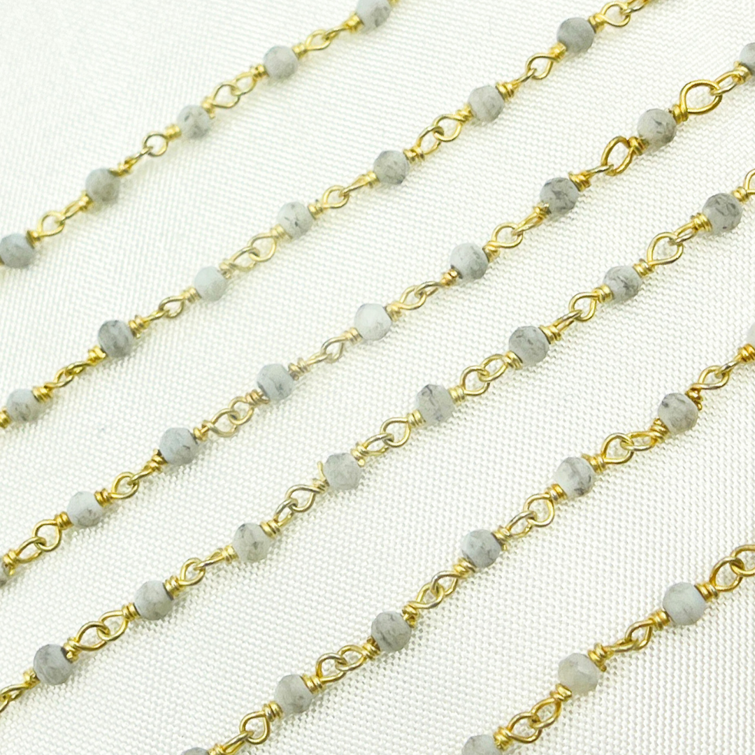 Mother of Pearl Wire Wrap Chain. MOP1