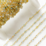 Load image into Gallery viewer, Multi Aquamarine Gold Plated Wire Chain. MAQ3