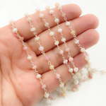 Load image into Gallery viewer, Pink Opal 925 Sterling Silver Wire Chain. POP13