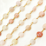 Load image into Gallery viewer, Pink Opal Gold Plated Wire Chain. POP5
