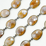 Load image into Gallery viewer, Multi Moonstone Oval Shape Bezel Oxidized Wire Chain. MMS2