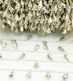 Load image into Gallery viewer, Steel Pyrite Drop Dangle 925 Sterling Silver Wire Chain. PYR24