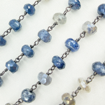 Load image into Gallery viewer, Coated Blue Quartz Oxidized Chain. CQU34