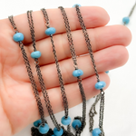 Load image into Gallery viewer, Turquoise Double Oxidized Connected Wire Chain. TRQ14