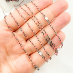 Load image into Gallery viewer, Coral with CZ Oxidized Wire Chain. COR14