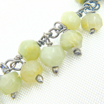 Load image into Gallery viewer, Cats Eye Cluster Dangle Oxidized Silver Wire Chain. CAT12