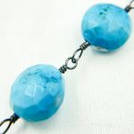 Load image into Gallery viewer, Turquoise Coin Shape Gold Plated Wire Chain. TRQ29