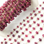 Load image into Gallery viewer, Dyed Ruby Gold Plated Wire Chain. RUB13