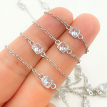 Load image into Gallery viewer, Cubic Zirconia Square Shape Connected Chain. CZ63
