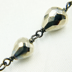 Load image into Gallery viewer, Steel Pyrite Tear Drop Shape Oxidized Wire Chain. PYR37