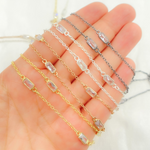 Load image into Gallery viewer, Cubic Zirconia Rectangular Shape Connected Chain. CZ61