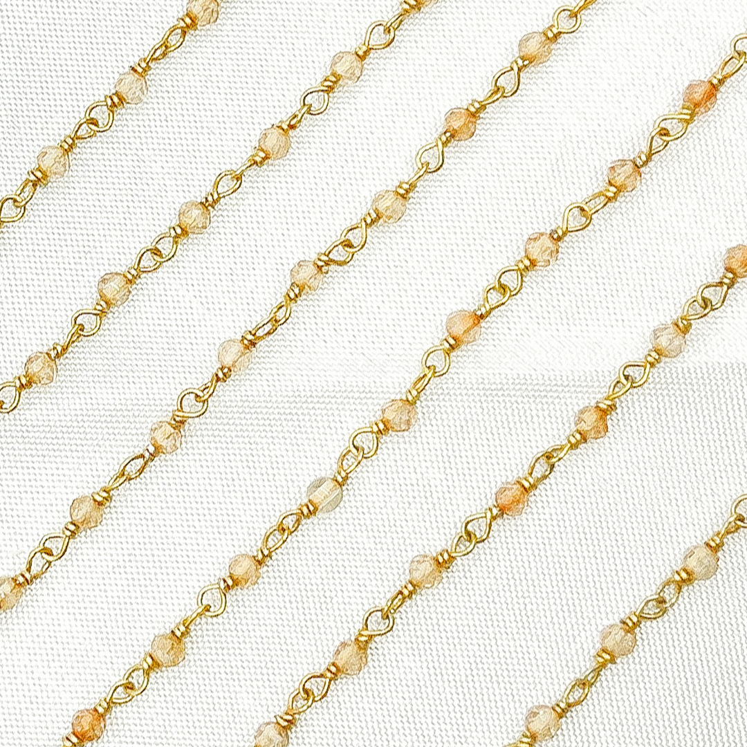 Coated Crystal Gold Plated Wire Chain. CR29