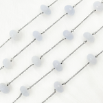 Load image into Gallery viewer, Natural Chalcedony Oxidized Wire Chain. PCL5