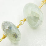 Load image into Gallery viewer, Coated Prehnite Gold Plated Wire Chain. CPR8