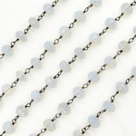 Load image into Gallery viewer, Opalite Rondel Shape Oxidized Wire Chain. OPA16
