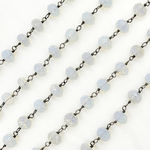 Load image into Gallery viewer, Opalite Rondel Shape Oxidized Wire Chain. OPA16