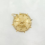 Load image into Gallery viewer, 14k Solid Gold Diamond and Ruby Star Circle Charm. GDP495
