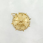 Load image into Gallery viewer, 14k Solid Gold Diamond and Ruby Star Circle Charm. GDP495