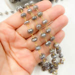 Load image into Gallery viewer, Coated Taupe Moonstone Gold Plated Wire Chains