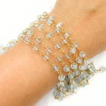 Load image into Gallery viewer, Aquamarine Gold Plated chain