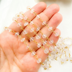 Load image into Gallery viewer, Rose Quartz Gold Plated 925 Sterling Silver Wire Chain.