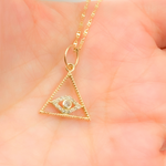 Load image into Gallery viewer, GDP306. 14K Solid Gold Diamond Charm with Eye of Providence