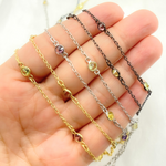Load image into Gallery viewer, Cubic Zirconia Round Shape Connected Chain.