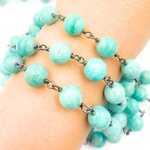 Load image into Gallery viewer, Amazonite Round Shape Oxidized Wire Chain. AMZ21