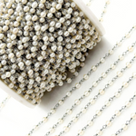 Load image into Gallery viewer, PRL19. Freshwater Pearl Round Shape Oxidized Wire Chain