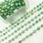 Load image into Gallery viewer, Amazonite Gold Plated Wire Chain. AMZ14