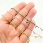 Load image into Gallery viewer, Cubic Zirconia Triangle 4mm Shape Dangle Chain. CZ6