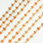Load image into Gallery viewer, Sunstone Smooth Gold Plated 925 Sterling Silver Wire Chain. SNS8