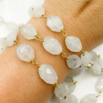 Load image into Gallery viewer, Moonstone Oval Shape Gold Plated Wire Chain.