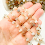 Load image into Gallery viewer, Multi Moonstone Gold Plated 925 Sterling Silver Wire Chain. MMS19