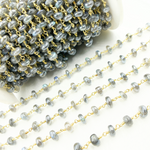 Load image into Gallery viewer, Coated Labradorite Gold Plated Wire Chain. CLB44