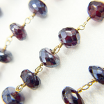 Load image into Gallery viewer, Coated Garnet Gold Plated Wire Chain. CGR3