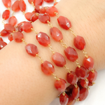 Load image into Gallery viewer, Carnelian Oval Gold Plated Wire Chain.