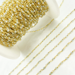 Load image into Gallery viewer, Coated Prehnite Gold Plated Wire Chain.