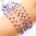 Load image into Gallery viewer, Amethyst 925 Sterling Silver Wire Chain