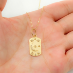 Load image into Gallery viewer, 14K Solid Gold Rectangular Diamond Charm with Moon and Stars. GDP653